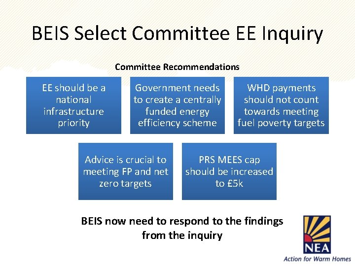 BEIS Select Committee EE Inquiry Committee Recommendations EE should be a national infrastructure priority