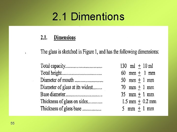 2. 1 Dimentions 55 