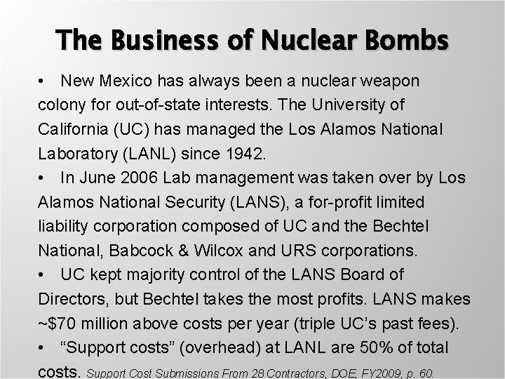 The Business of Nuclear Bombs • New Mexico has always been a nuclear weapon