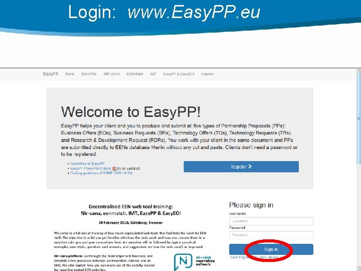 Login: www. Easy. PP. eu 