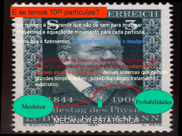 E se temos 1023 partículas? Esse número é tão grande que não dá nem