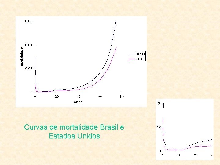Curvas de mortalidade Brasil e Estados Unidos 