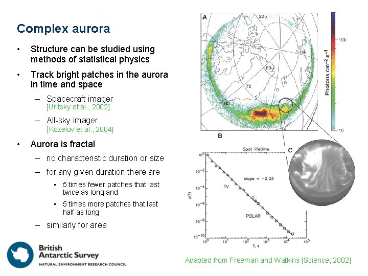 Complex aurora • Structure can be studied using methods of statistical physics • Track