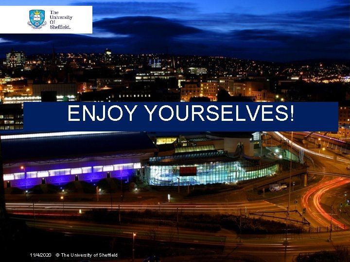 ENJOY YOURSELVES! 11/4/2020 © The University of Sheffield 