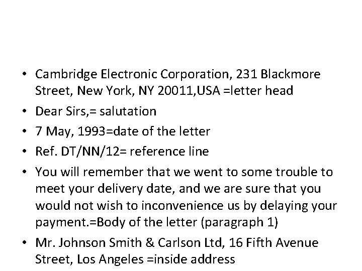  • Cambridge Electronic Corporation, 231 Blackmore Street, New York, NY 20011, USA =letter