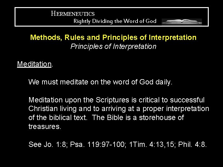 Hermeneutics Rightly Dividing The Word Of God Hermeneutics