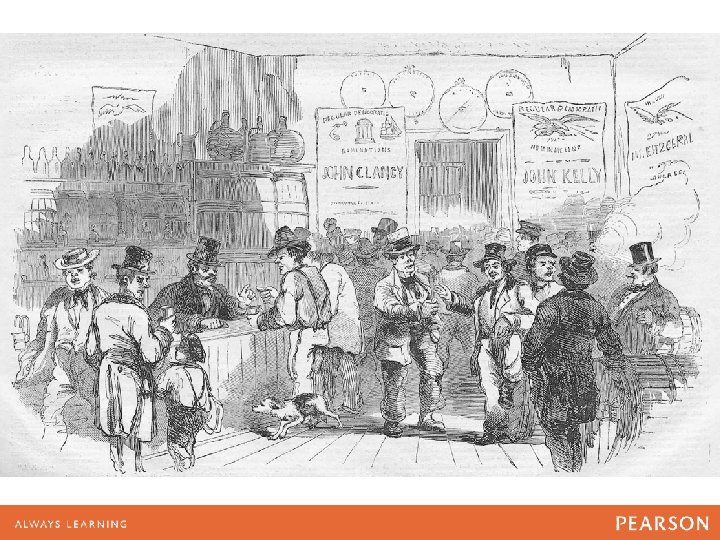 1858 engraving of an Irish bar in the Five Points area 