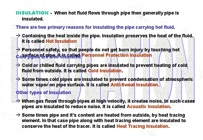 INSULATION - When hot fluid flows through pipe then generally pipe is insulated. There