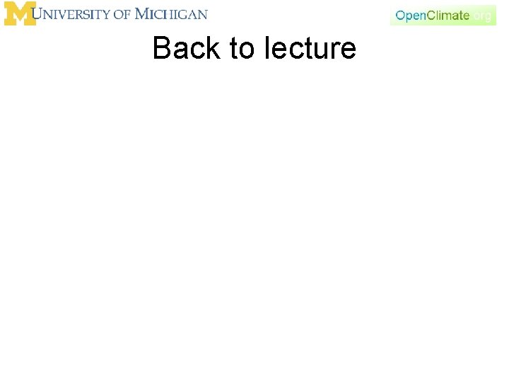 Back to lecture 