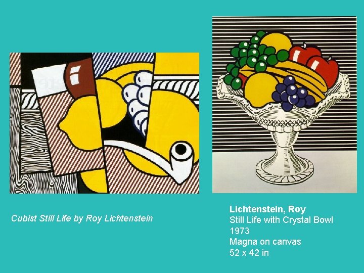 Cubist Still Life by Roy Lichtenstein, Roy Still Life with Crystal Bowl 1973 Magna