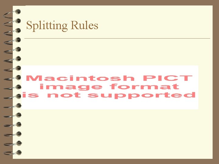 Splitting Rules 