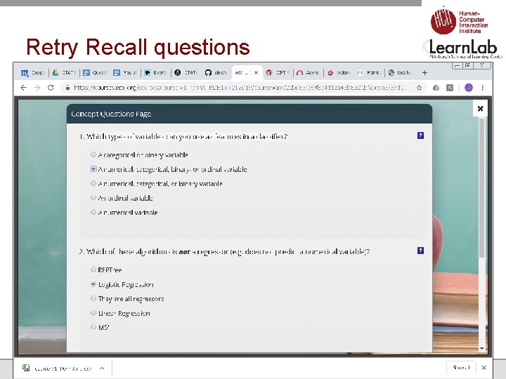 Retry Recall questions 