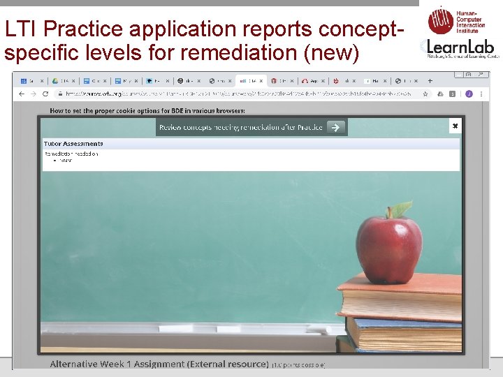 LTI Practice application reports conceptspecific levels for remediation (new) 