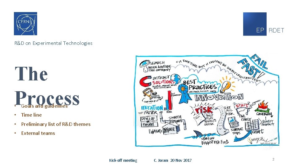 RDET R&D on Experimental Technologies The Process • Goals and guidelines • Time line