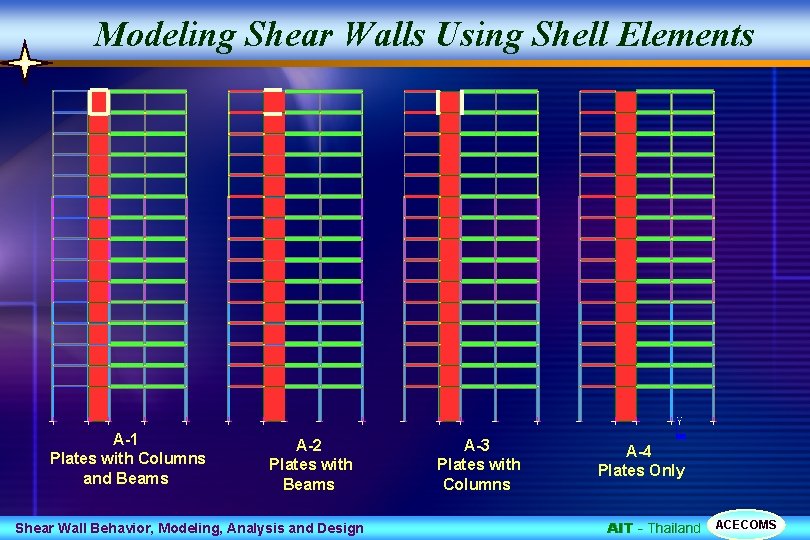 Modeling Shear Walls Using Shell Elements A-1 Plates with Columns and Beams A-2 Plates