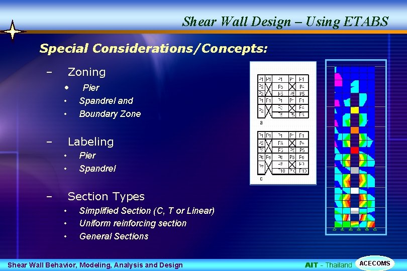 Shear Wall Design – Using ETABS Special Considerations/Concepts: – Zoning • • • –