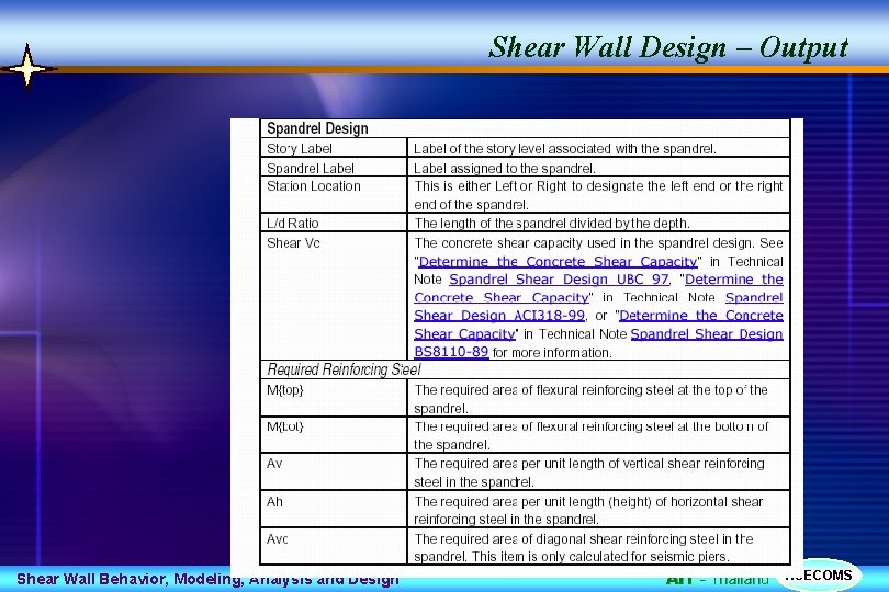 Shear Wall Design – Output Shear Wall Behavior, Modeling, Analysis and Design AIT -
