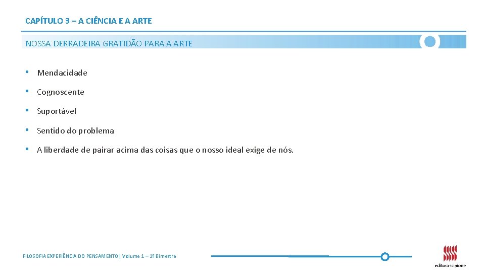 CAPÍTULO 3 – A CIÊNCIA E A ARTE NOSSA DERRADEIRA GRATIDÃO PARA A ARTE