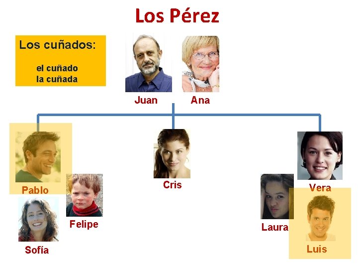 Los Pérez Los cuñados: el cuñado la cuñada Ana Juan Cris Pablo Felipe Sofía