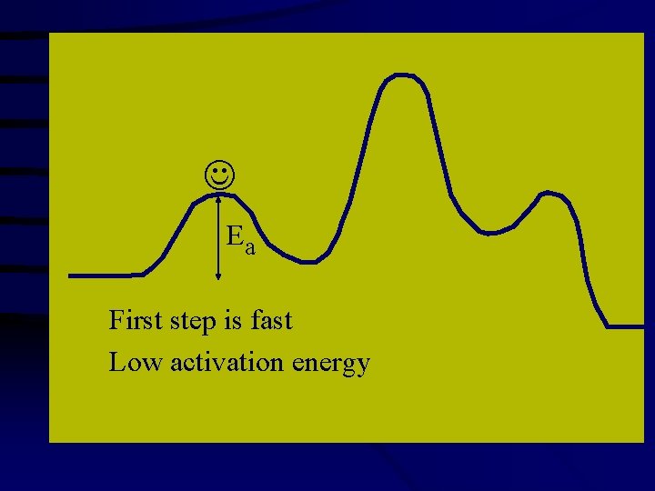 Ea First step is fast Low activation energy 