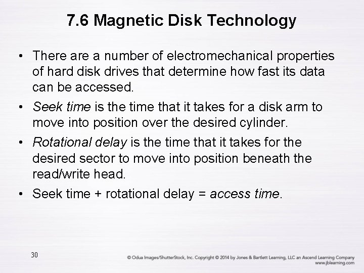 7. 6 Magnetic Disk Technology • There a number of electromechanical properties of hard