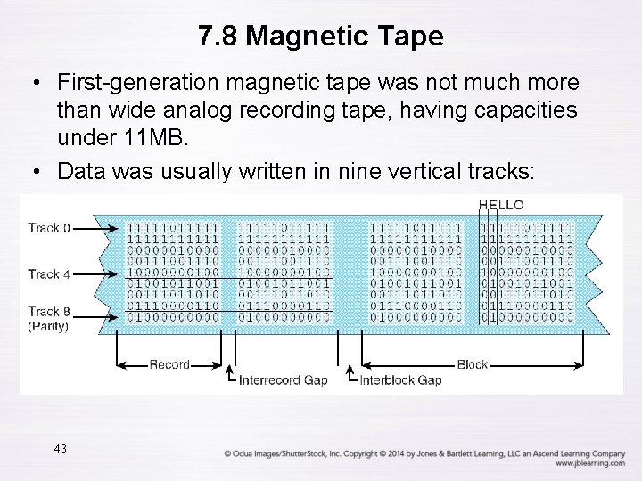 7. 8 Magnetic Tape • First-generation magnetic tape was not much more than wide