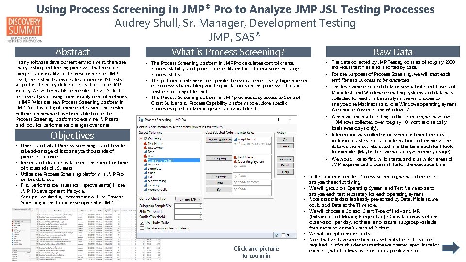 Using Process Screening in JMP® Pro to Analyze JMP JSL Testing Processes Audrey Shull,