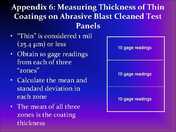 Appendix 6: Measuring Thickness of Thin Coatings on Abrasive Blast Cleaned Test Panels •