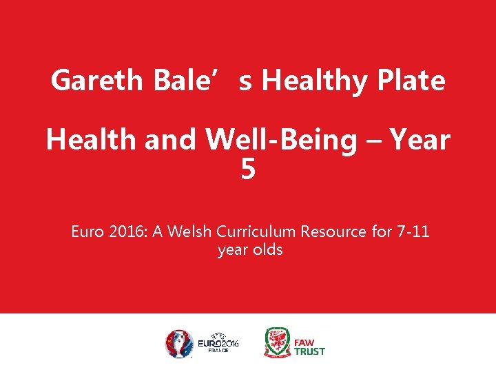 Gareth Bale’s Healthy Plate Health and Well-Being – Year 5 Euro 2016: A Welsh