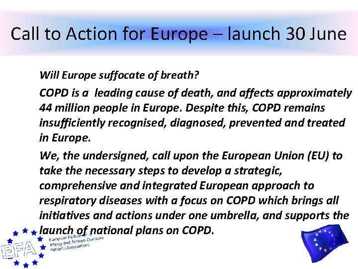Call to Action for Europe – launch 30 June Will Europe suffocate of breath?