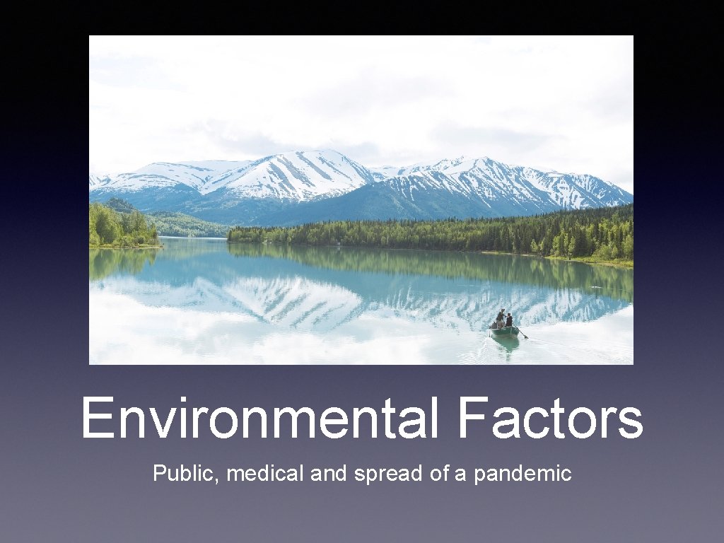 Environmental Factors Public, medical and spread of a pandemic 