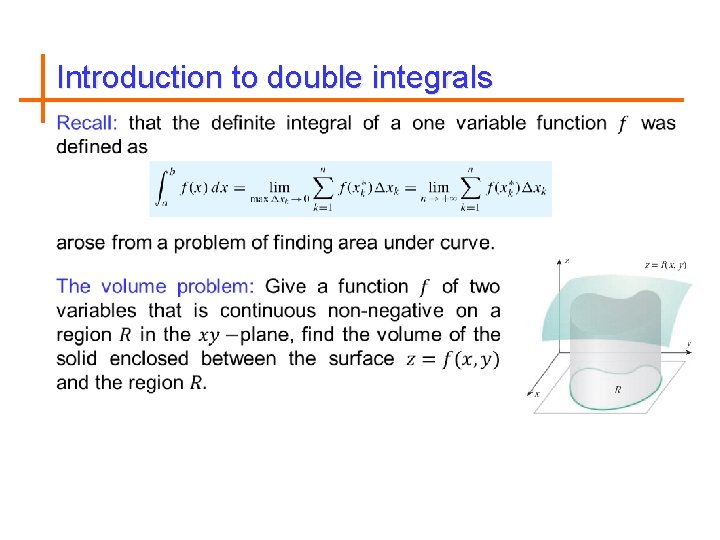 Introduction to double integrals 