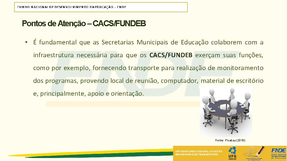 Pontos de Atenção – CACS/FUNDEB • É fundamental que as Secretarias Municipais de Educação Pontos de Atenção – CACS/FUNDEB • É fundamental que as Secretarias Municipais de Educação