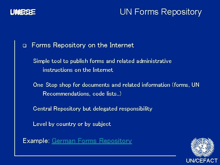 Un Form Example UNECE Tools for efficient trade documents UN Trade