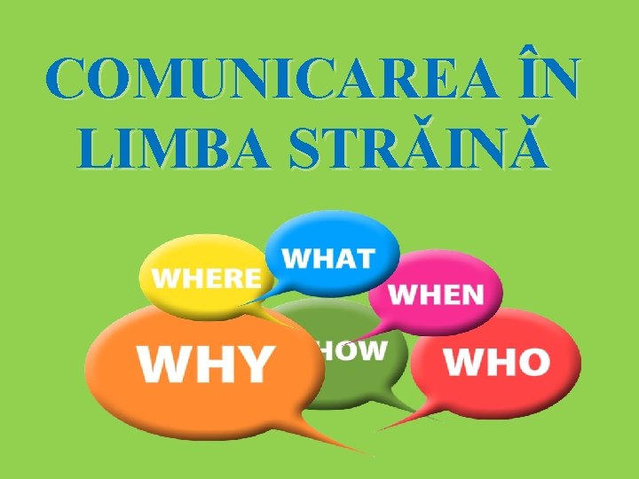 COMUNICAREA ÎN LIMB A STRǍINǍ COMUNICAREA ÎN LIMB A STRǍINǍ