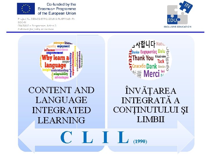 CONTENT AND LANGUAGE INTEGRATED LEARNING ÎNVĂȚAREA INTEGRATĂ A CONȚINUTULUI ŞI LIMBII C L CONTENT AND LANGUAGE INTEGRATED LEARNING ÎNVĂȚAREA INTEGRATĂ A CONȚINUTULUI ŞI LIMBII C L
