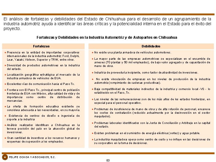 El análisis de fortalezas y debilidades del Estado de Chihuahua para el desarrollo de