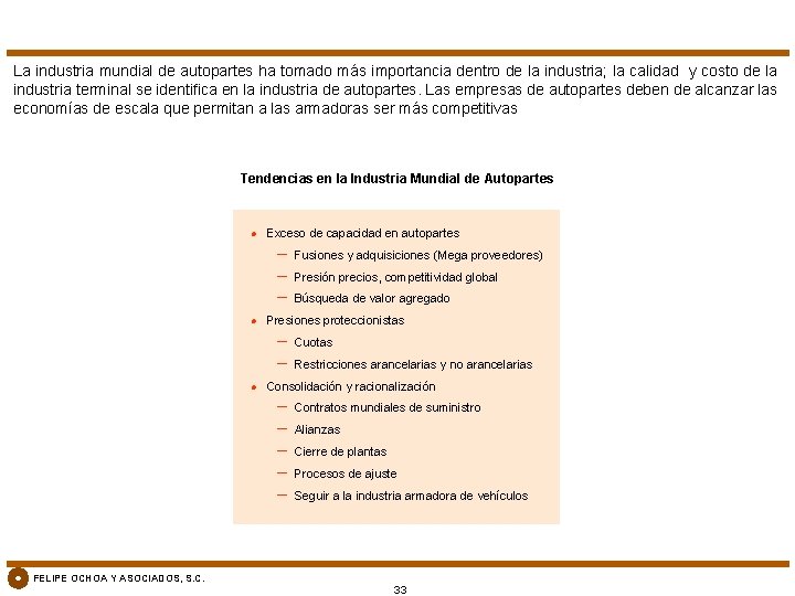 La industria mundial de autopartes ha tomado más importancia dentro de la industria; la