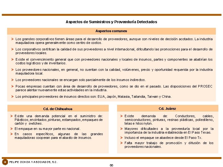 Aspectos de Suministros y Proveeduría Detectados Aspectos comunes Ø Los grandes corporativos tienen áreas