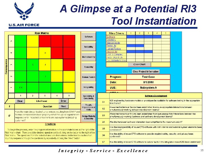 A Glimpse at a Potential RI 3 Tool Instantiation Integrity - Service - Excellence