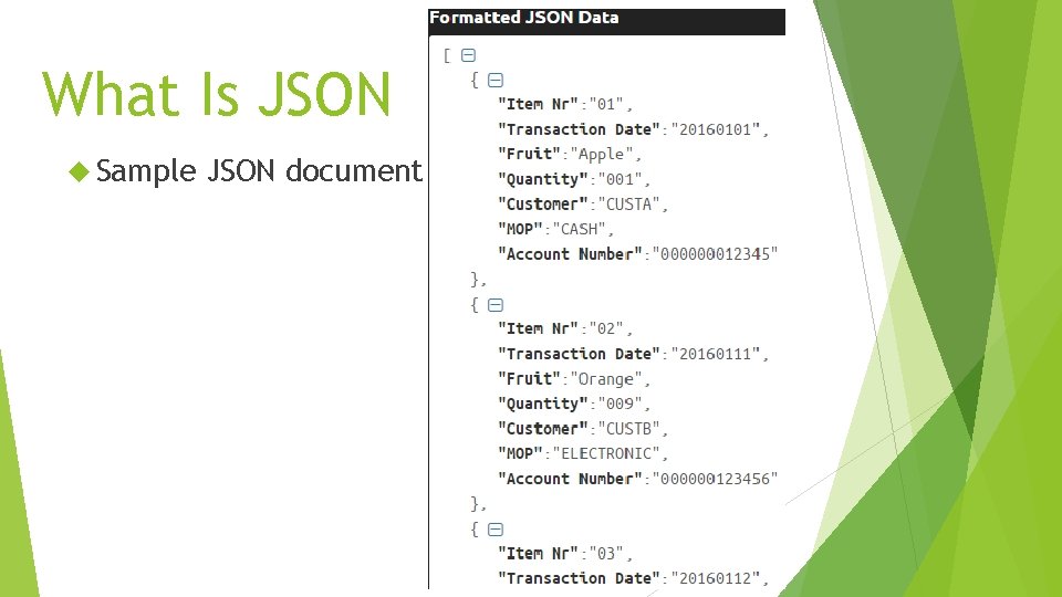 What Is JSON Sample JSON document 