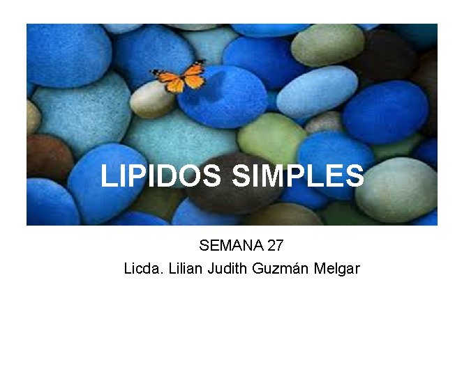 LIPIDOS SIMPLES SEMANA 27 Licda. Lilian Judith Guzmán Melgar LIPIDOS SIMPLES SEMANA 27 Licda. Lilian Judith Guzmán Melgar