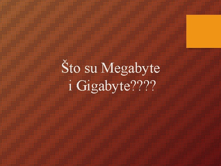Što su Megabyte i Gigabyte? ? 