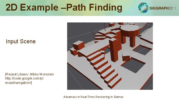 2 D Example –Path Finding Input Scene [Recast Library: Mikko Mononen http: //code. google.