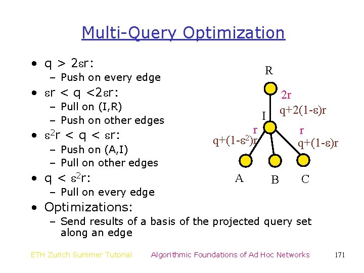 Multi-Query Optimization • q > 2 r: R – Push on every edge •