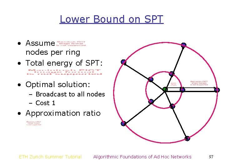 Lower Bound on SPT • Assume nodes per ring • Total energy of SPT: Lower Bound on SPT • Assume nodes per ring • Total energy of SPT: