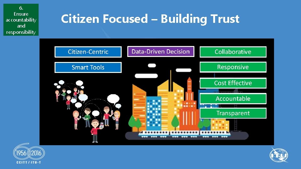 6. Ensure accountability and responsibility Citizen Focused – Building Trust 