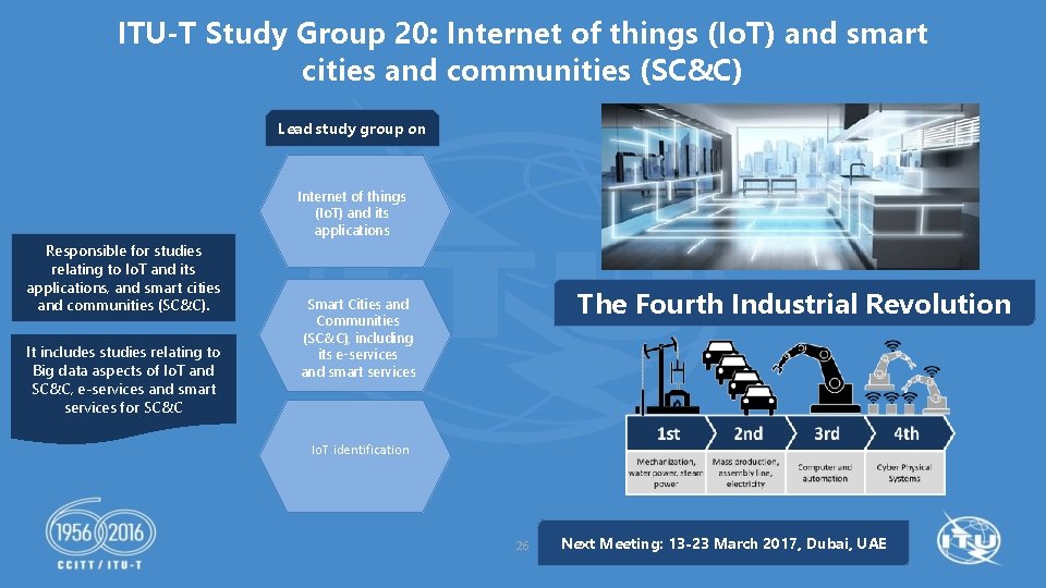 ITU-T Study Group 20: Internet of things (Io. T) and smart cities and communities