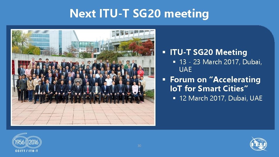 Next ITU-T SG 20 meeting § ITU-T SG 20 Meeting § 13 - 23