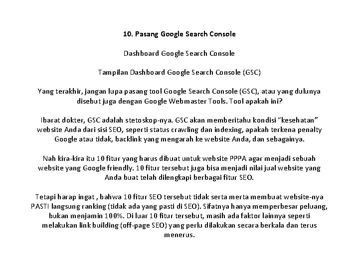 10. Pasang Google Search Console Dashboard Google Search Console Tampilan Dashboard Google Search Console